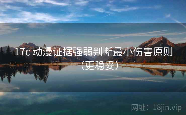 17c 动漫证据强弱判断最小伤害原则（更稳妥）