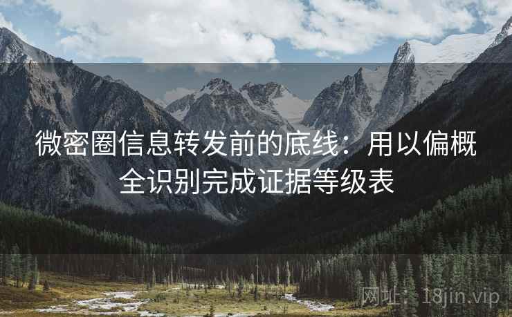 微密圈信息转发前的底线：用以偏概全识别完成证据等级表