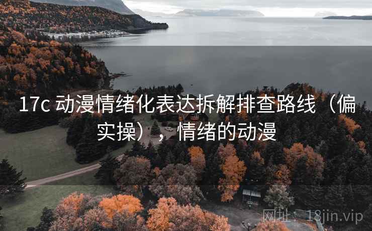 17c 动漫情绪化表达拆解排查路线（偏实操），情绪的动漫