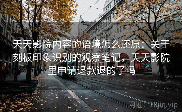 天天影院内容的语境怎么还原：关于刻板印象识别的观察笔记，天天影院里申请退款退的了吗