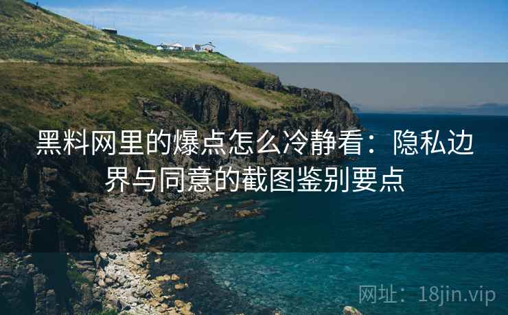 黑料网里的爆点怎么冷静看：隐私边界与同意的截图鉴别要点