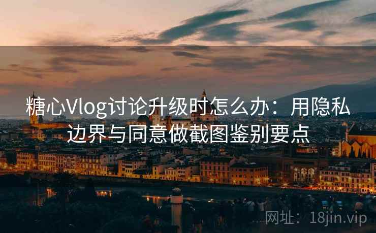 糖心Vlog讨论升级时怎么办：用隐私边界与同意做截图鉴别要点